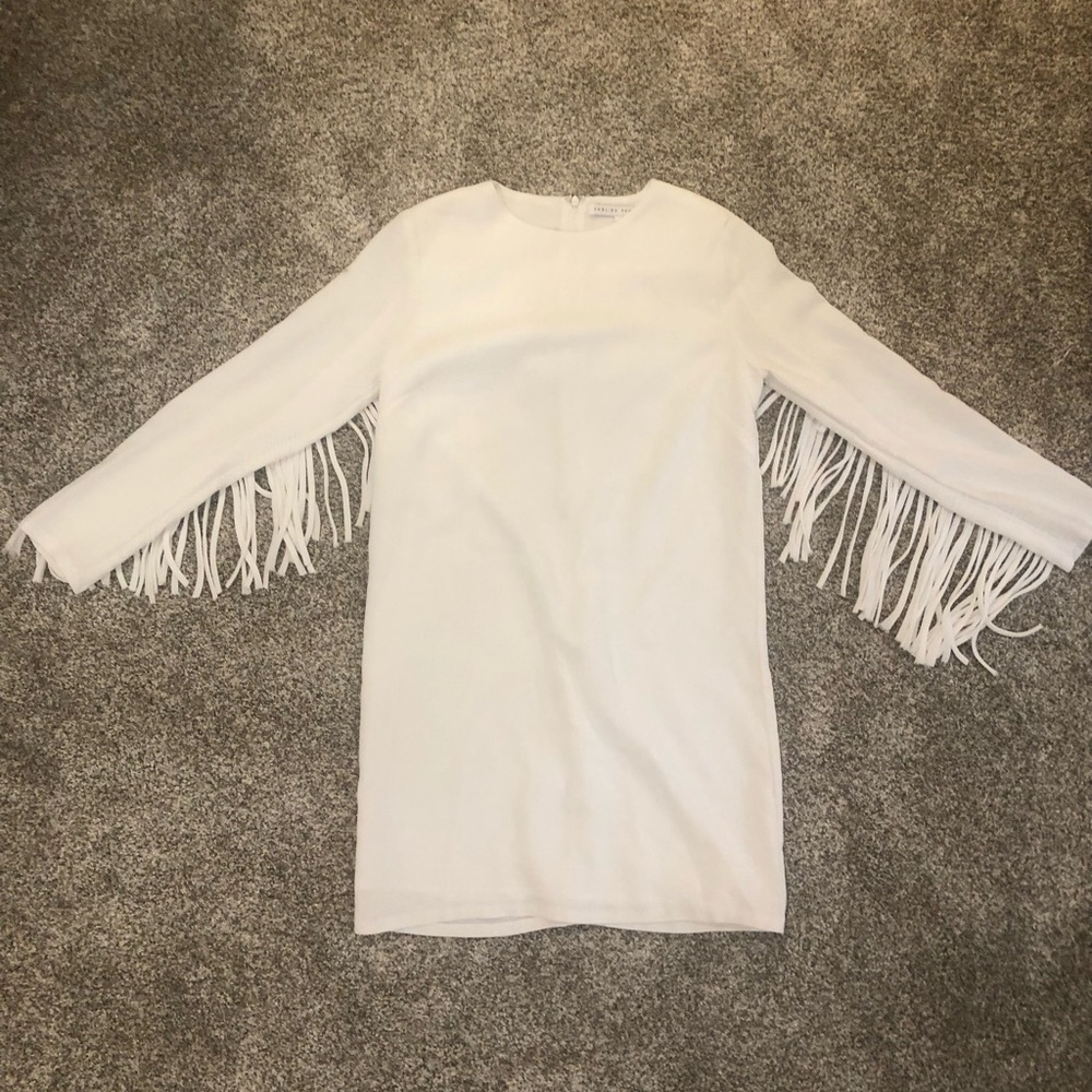 English Factory Long Sleeve Fringe Dress